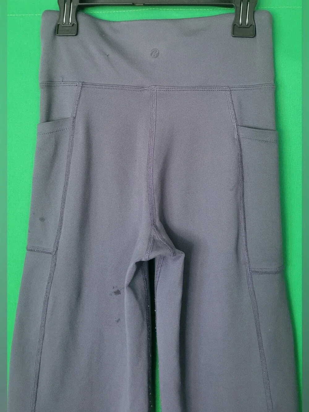 Bally High-Waist Flared Yoga Pants Gray Sz Small Pockets Exercise Lounge Stretch